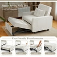 thumbnail image 4 of Furmax Adjustable Sofa Chair Bed Convertible Sleeper Sofa Chair 3 in 1 for Living Room,Beige, 4 of 7