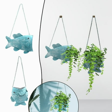 

Hot Sale! Home Decor Eguiwyn Fish Wall Hanging Wrought Iron Flower Basket Metal Hanging Flower Stand Home Decor Birthday Gifts Home Decor Metal Hanging Flower Basket 1Pc B