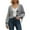 Gray, variant on Wang6 Womens Chunky Cropped Cardigan Sweaters White Fall Open Front Button Knit Sweater Long Sleeve Knitted Tops Causal V Neck Loose Lantern Sleeves Outwear White One Size