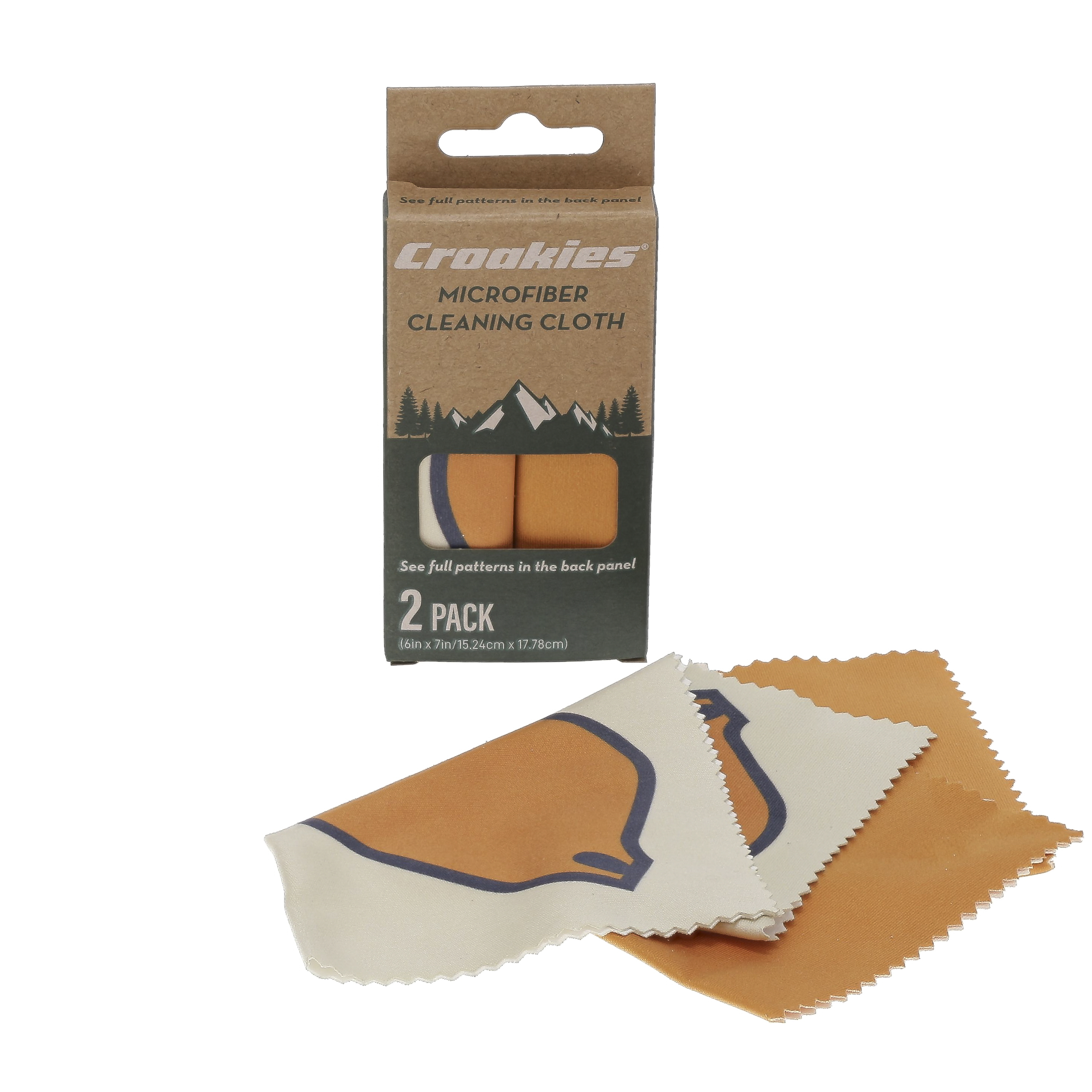 Croakies Eyeglass Cleaning Cloth, Orange, 2 Pack