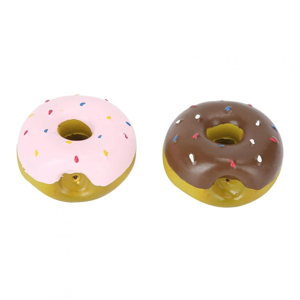 Juguete con sonido para perros, 2 piezas de látex para mascotas Donut, juguete para masticar perros, juguete de látex para perros lograr más