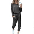 thumbnail image 3 of outfmvch joggers for women 2pc pure suit long sleeve leisure pocket home sweat sets pants for women cargo pants, 3 of 9