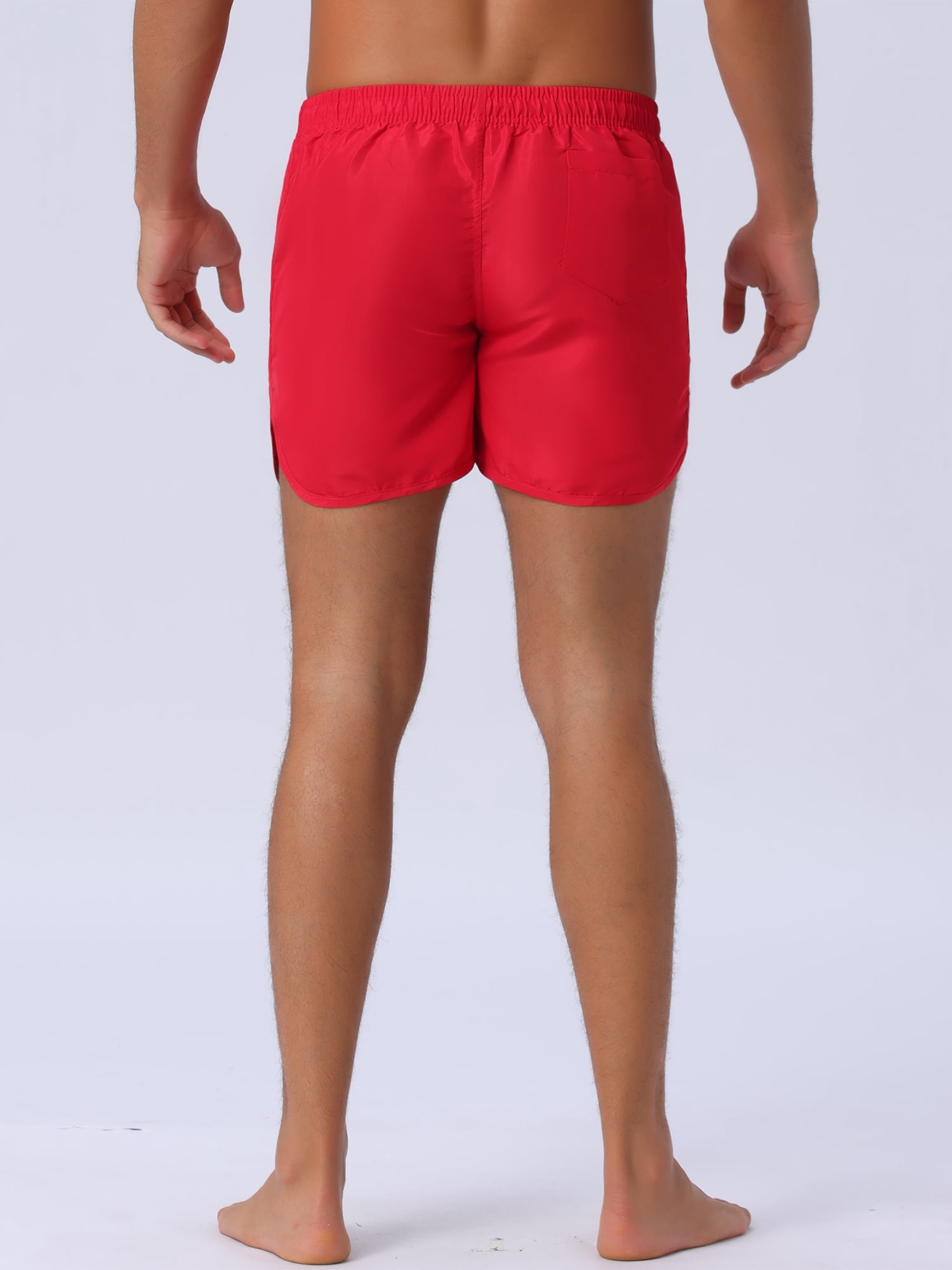 DARING DIVA Men's Elastic Waist Drawstring Beach Board Shorts 32 Red