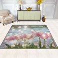 thumbnail image 3 of Non-Slip Polyester Rug 63x48in & 80x58in - Plush Memory Foam Floor Mat, Absorbent, Fade Resistant, Machine Washable for Living Room, Bedroom, Entryway，Pink Tulip, 3 of 7