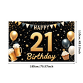 thumbnail image 3 of Golden Theme Happy 21 Birthday Banner Decorative Design Party Celebration Event Decoration for Adult Birthday Beer Celebration Milestone Party, 3 of 8