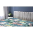 thumbnail image 5 of Ambesonne Exotics Fitted Sheet, Dreamy Boho Leaves Tropical, Queen Size, Sea Green Pastel Pink, 5 of 5