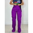 thumbnail image 1 of Pantalones de trabajo multibolsillos de color sólido para mujer, modernos y casuales, 1 of 6