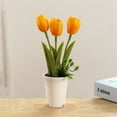 thumbnail image 7 of Bloom Forever Artificial Bonsai Aesthetic Plastic Wedding Craft Fake Tulip with Flowerpot for Desktop, 7 of 7
