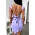 thumbnail image 2 of Women's Square Neck Backless Mini Tank Dress Ruched Bodycon Pencil Dress with Bow Back, 2 of 7