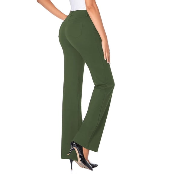 Womens Pants Women's Stretchy Dress Pants With Pockets Tall Petite Regular For Work Business