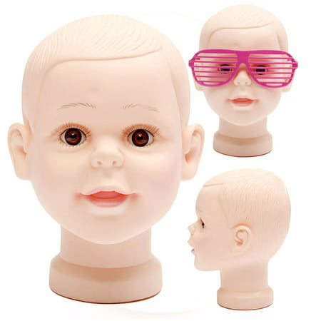 LuckyFine Children Kid ig Making Head Bald Mannequin Head Wig Making Display Hat Display Glasses Display (Best Glasses For Bald Head)