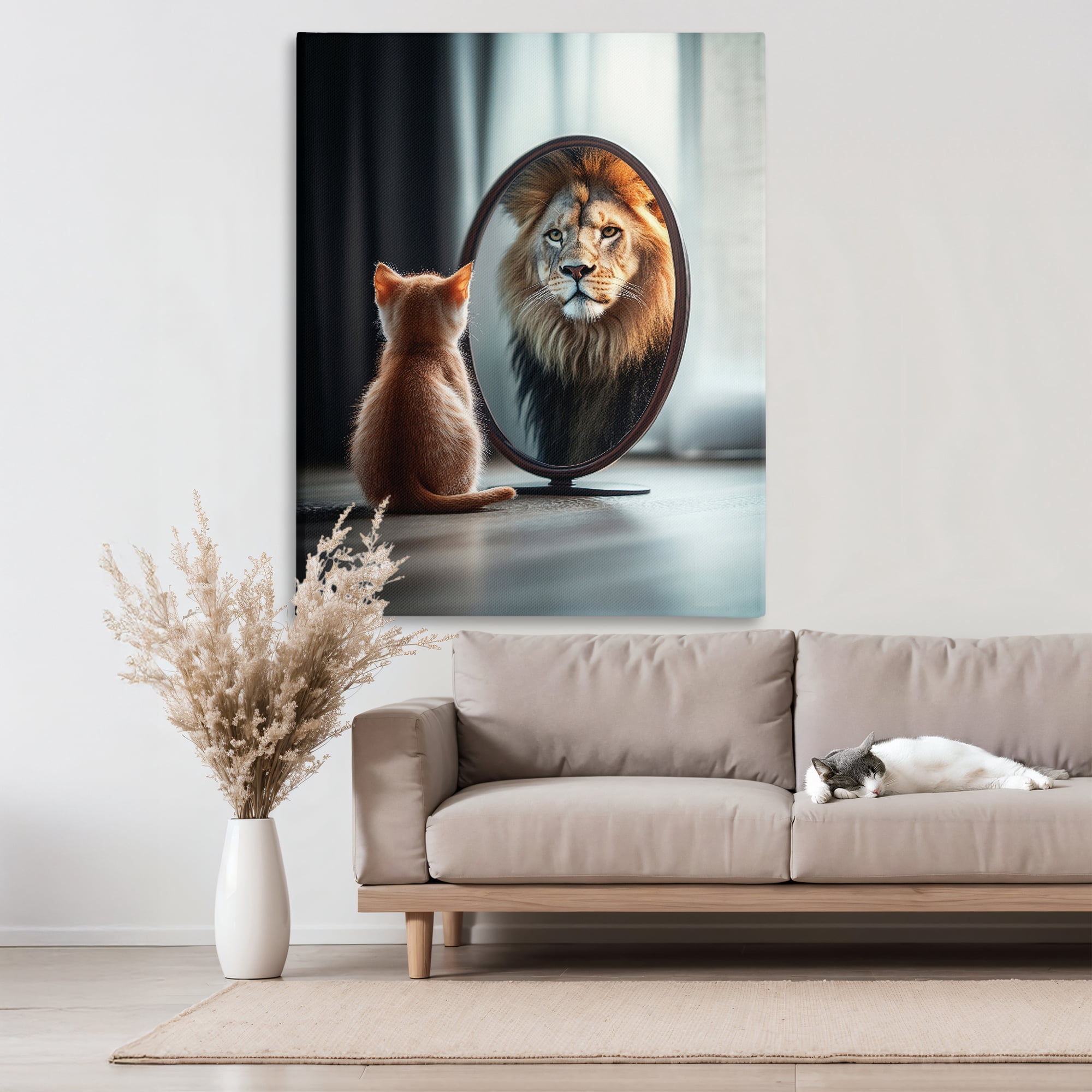 Stupell Industries Kitten Becomes Lion Illusion Canvas Wall Art, design by Scott Stulberg