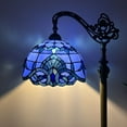 thumbnail image 4 of Tiffany Floor Lamp Blue Stained Glass Baroque Style Lavender LED Bulb Included Gooseneck Adjustable LED Bulb Included for Living Room Bedroom 20"W*12"D*63"H, 4 of 8