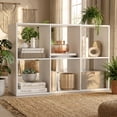 thumbnail image 6 of Furnibear 6 Cube Bookshelf with Back Guardrail for Living Room Bedroom White, 41" x 13" x 27.5" - Open Storage Display Rack for Home Office, 6 of 11