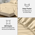 thumbnail image 2 of RUVANTI 100% Cotton Sheets – Twin XL Size Percale Bedding, Cooling & Breathable, Durable with a Crisp, Soft & Comfortable Feel, 16" Deep Pocket, 3-Piece Set, Beige, 2 of 6