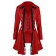 thumbnail image 4 of Dezsed Women's lace Steampunk Jacket Fashion Woman Long Sleeve Medieval Pirate Renaissance Goth Costume,Retro Tailcoat Vintage Frock Coat Cardigan Lace Jacket Wine XL, 4 of 4