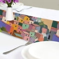 thumbnail image 4 of Yayeee Table Runner 70 inches Long Home Kitchen Dinning Party Decoration, Purple Cityscape Painting, 4 of 7