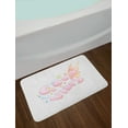 thumbnail image 2 of Saying Bath Mat, Pastel Inspirational Lettering with Doodle Letters and Bunny, Plush Bathroom Decor Mat with Non Slip Backing, 29.5" X 17.5", Coconut and Multicolor, by Ambesonne, 2 of 2