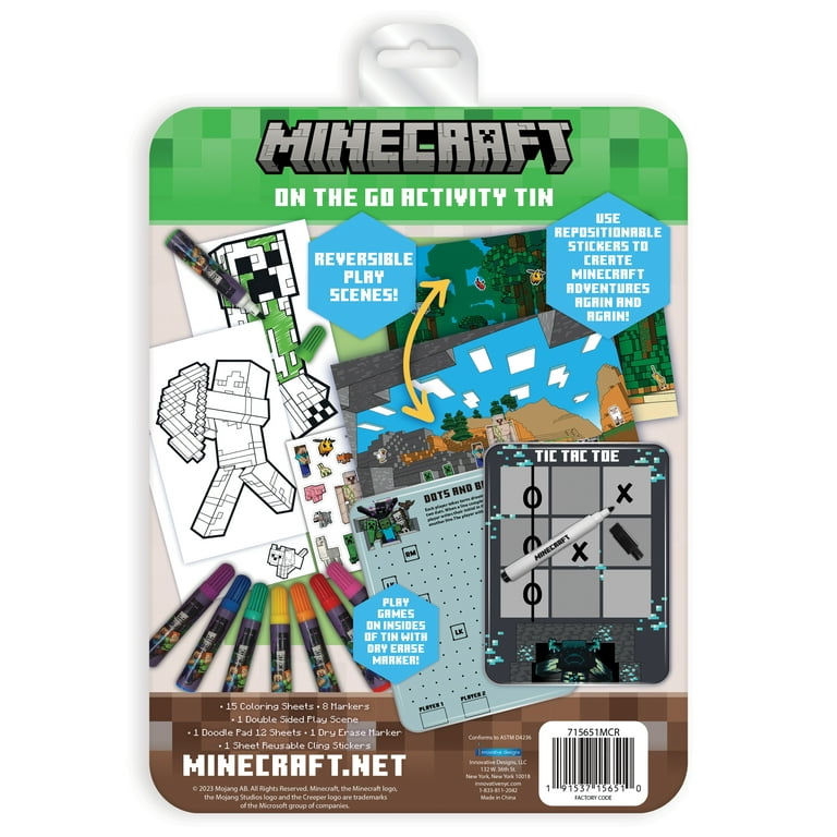 Minecraft On-The-Go Activity Tin Art Set, 27 Pieces, for Children Ages 6+, Unisex