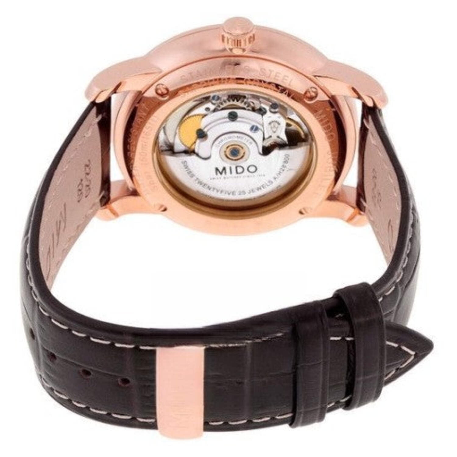 mado3mido3　0823 Mido Jubilee Automatic Black Dial Brown Leather Mens Watch