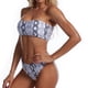 thumbnail image 2 of Traje de baño de dos piezas con encanto de moda de cintura alta sin tirantes para mujer, 2 of 6