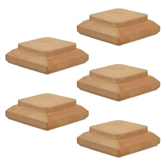 4x4 Traditional Flat Wood Post (5-Pack) - One-Piece Miterless - Fence & Deck Protection (5, 3-1/2")