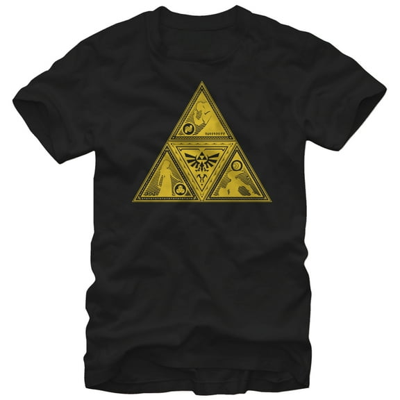 Men's Nintendo Legend of Zelda Triforce Silhouette  Graphic Tee Black Large