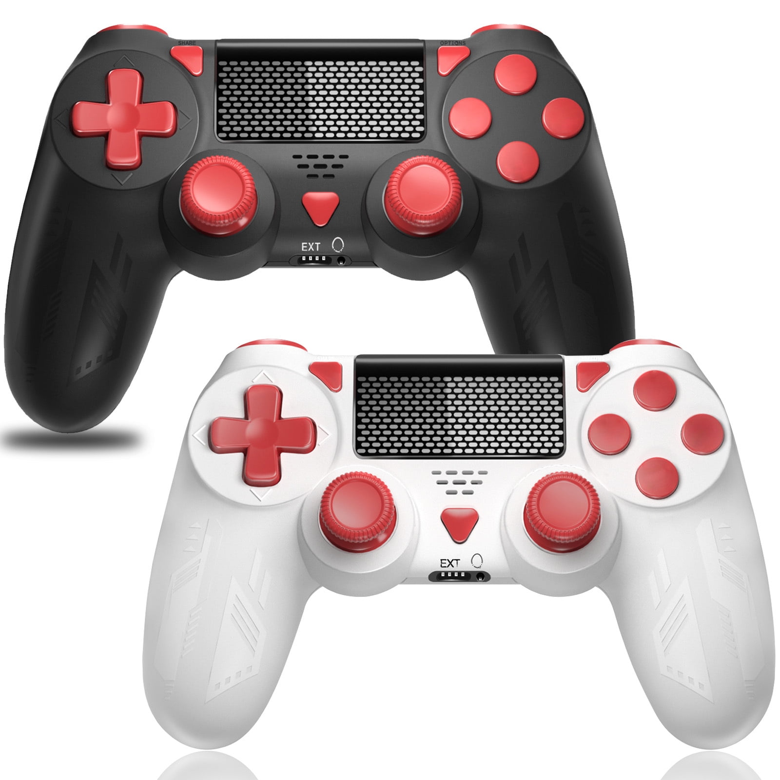 2 Pack Wireless Controller for P4, Bonadget Wireless Gamepad Compatible with P4/ Pro/Slim,P4 Remote Built-in 1000mAh Battery with Turbo/ Dual Vibration/6-Axis Motion Sensor