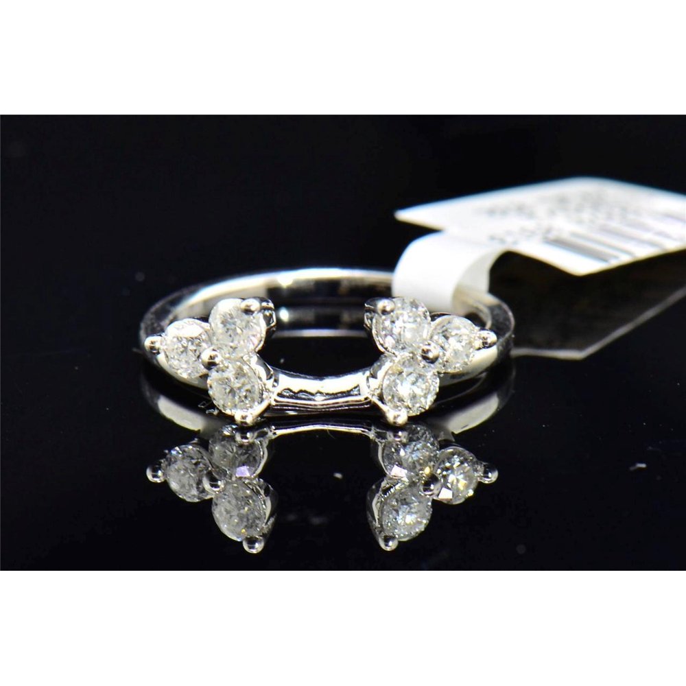 Jewelry For Less Diamond Solitaire Engagement Ring Enhancer Wrap Round Cut 14K White Gold
