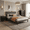 Dark Grey-2, variant on 3-Piece Queen Bedroom Set: Upholstered Platform Bed with Charging Station & LED Lights + 2 Drawers Nightstands + 5 Drawer Dresser with Anti-Tip Safety– Bedroom Furniture Set, Dark Gray/Beige