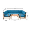 thumbnail image 4 of Scarlett Outdoor 8 Seat Teak Finished Acacia Wood Sectional Sofa and Table Set, 4 of 16