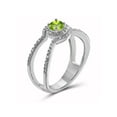 thumbnail image 2 of JewelersClub Peridot Ring Birthstone Jewelry – 0.25 Carat Peridot Sterling Silver Ring Jewelry with White Diamond Accent – Gemstone Rings with Hypoallergenic Sterling Silver Band, 2 of 4