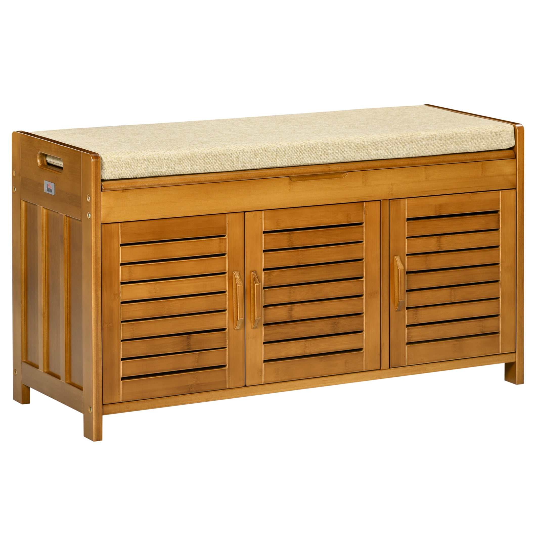 家具 cabinet bench Amazon.com: Jintop Solid Wood Storage Bench with 4 Doors and