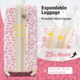 thumbnail image 3 of Set de equipaje Merax de 3 piezas con lado rígido expandible, diseño de leopardo, color rosa, 3 of 8