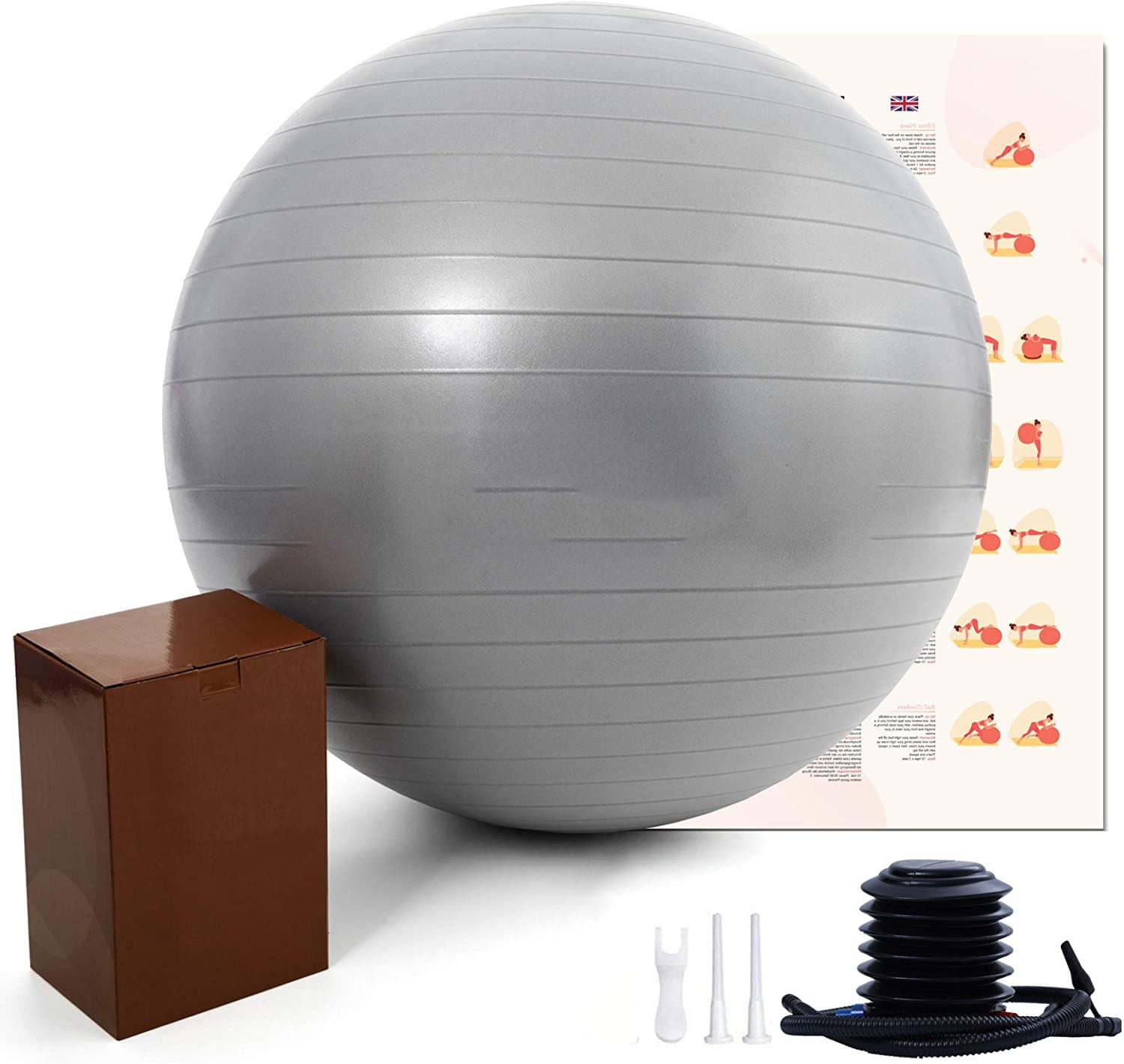 Exercise Ball (25.6in),Professional Yoga Stability Ball Chair Extra