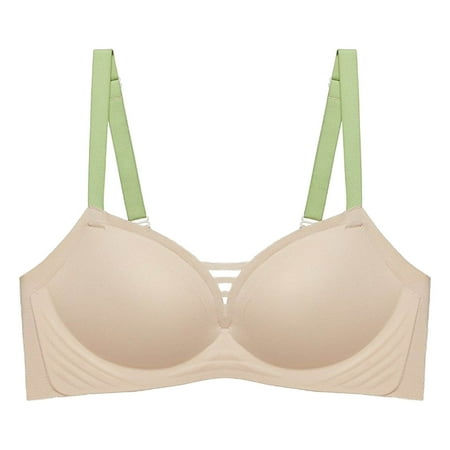 

CAICJ98 Lingerie for Women Women Casual Solid Color Steel Ring Bra Comfortable Breathable Thin Seamless Underwear Cotton Bra for Women (Beige 32)