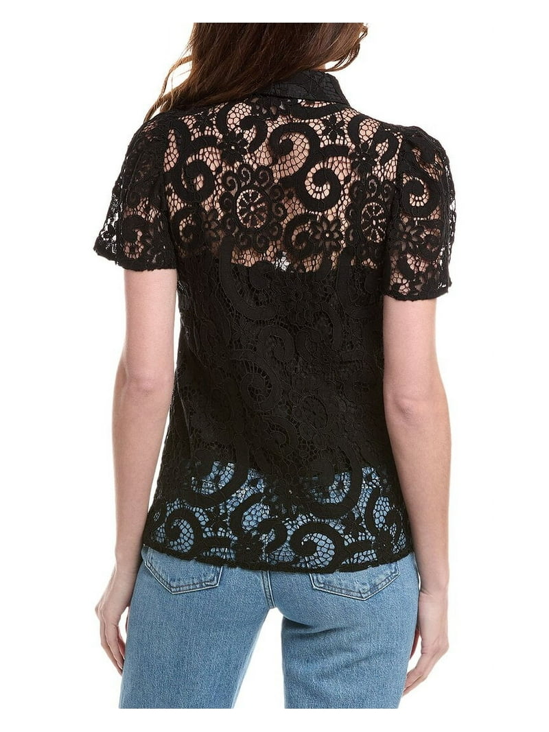 Nanette Lepore - nanette lepore 黒カットソー Nanette Nanette Lepore womens Lace Top, s, Black - Walmart.com