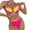 06 Hot Pink, variant on Feimerou Womens String Bikini Sets Sexy Halter Two Piece Swimsuits Curvy Cheeky Color Block Low Rise Bathing Suits Triangle Swimwear Sale