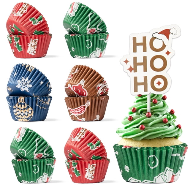 Forros para magdalenas Bake Choice Christmas con adornos, 400 unidades