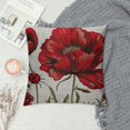 thumbnail image 2 of ONETECH  Farmhouse Pillow Case Red Poppies Lumbar Pillow Cover Home Decorative Cotton Linen Cushion Case for Sofa Couch Housewarming Gifts, 2 of 5
