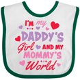 thumbnail image 3 of Inktastic Valentine's Day I'm My Daddy's Girl and My Mommy's World Girls Baby Bib, 3 of 4