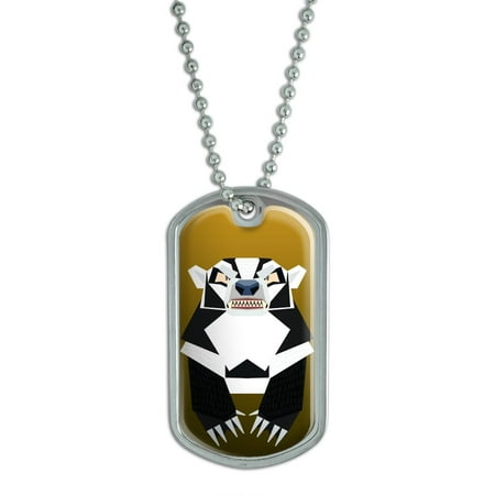 Geometric Badger Black and White - Honey Dog Tag