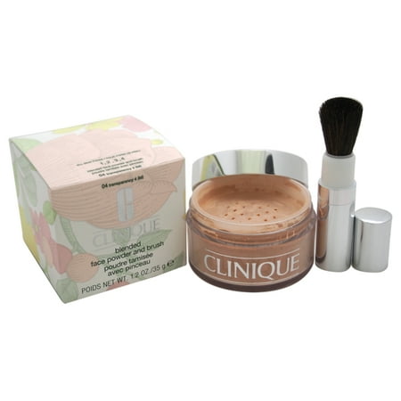 Blended Face Powder and Brush - # 04 Transparency 4 (M)- All Skin Types by Clinique for Women - 1.2 oz Powder