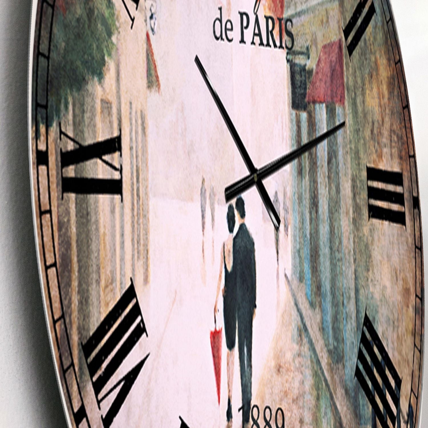 Designart Couples romantiques parisiens II horloge murale