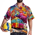 thumbnail image 4 of Mind car Men's Poplin Casual Printed Button Down Short Sleeve Summer Beach Shirts Unisex, 4 of 6