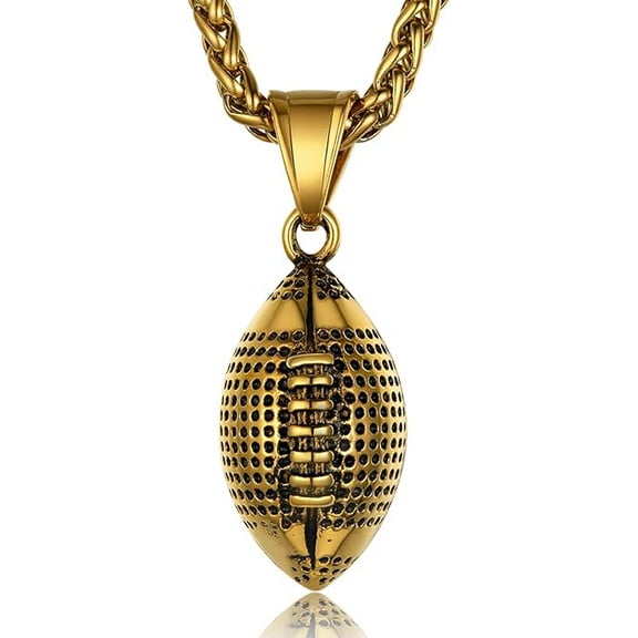 JEWELRY Sport Necklaces for Men Teen, Football Baseball Soccer Basketball Softball Necklaces with Stainless Steel Chain Athlete Jewelry Sports Fan Gift,For Father's Day.