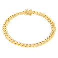 thumbnail image 2 of Nuragold 14K Real Yellow Gold Solid Miami Cuban Link Chain Bracelet 7"-9" (2.7mm-11mm) Italian Jewelry for Men & Women, 2 of 22
