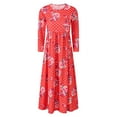 thumbnail image 2 of ATOGUTA Girls Spring Dress Long Sleeve Dress A-line Flowy Maxi Dresses for Girls Red, Size 5T-11, 2 of 4