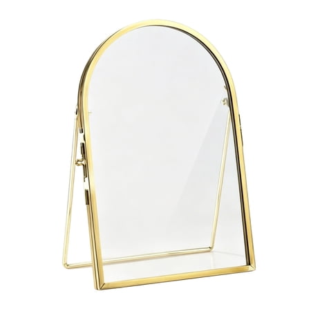 Gold Arch Metal Clear Panel Display Stand Frame Baby Footprint Pet Pawprint Desktop Keepsake Memorial Home Decor Photo Frame (Gold-15CM)