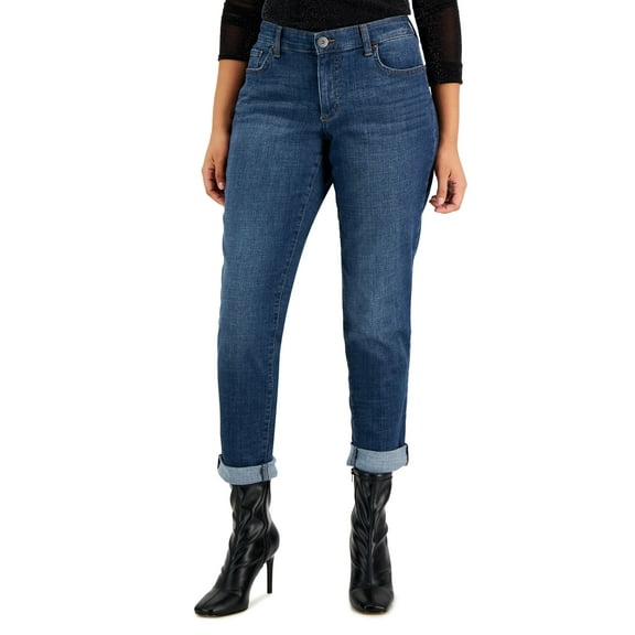 INC International Concepts Womens Curvy Mid Rise Straight Leg Jeans Blooming Wash 2